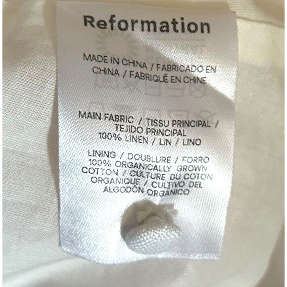 Reformation Simi Linen Mini Dress Anthropologie Bridal Shower Wedding White 10 - Picture 9 of 9